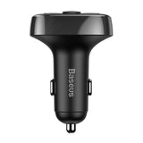 Modulator FM Baseus si Incarcator auto S-09A (CCMT000001), T Typed, 2xUSB-A cu Afisaj LED, negru
