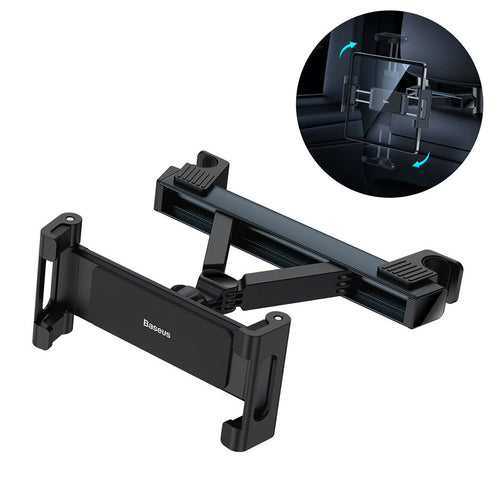 Suport auto Baseus JoyRide Pro (SUTQ000001), pentru Phone/Tablet, Headrest Installation, Silicon Pads, 360°, Pliabil, negru