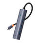 Hub USB Baseus Docking station Lite Series (B0005280A813-03), Type-C to 4x USB3.0, 5Gbps, Touch Control, Plug-si-Play, gri