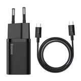Incarcator retea Baseus Super Si (Tzccsup-L01), Type-C Cable Included, USB-C, PD25W, 3A, 1m, negru