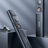 Baseus Wireless Laser Pointer (Acfyb-0G), cu Telecomanda Infrared System, pentru Windows/mac, Magnet Design, Gri