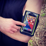 Techsuit Sports Armband (TH10), cu Velcro, pentru Phones, max 6.5, Black / Gri