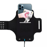 Techsuit Sports Armband (TH10), cu Velcro, pentru Phones, max 6.5, Black / Gri