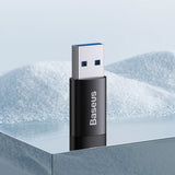 Adaptor Baseus OTG Adapter Ingenuity Series (ZJJQ000101), USB 3.1 to Type-C, Aluminium Alloy, 10Gbps, Negru