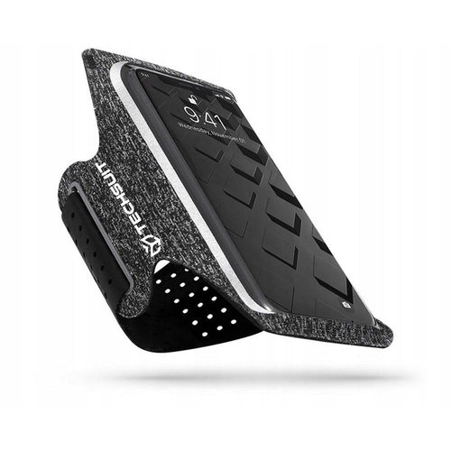 Techsuit Sports Armband (TH10), cu Velcro, pentru Phones, max 6.5, Gray / Alb