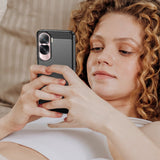 Husa pentru Honor 90 Lite, Techsuit Carbon Silicone, albastru