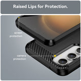 Husa pentru Samsung Galaxy S23 FE, Techsuit Carbon Silicone, albastru