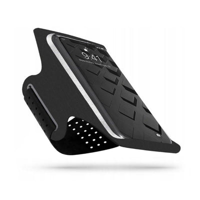 Techsuit Sports Armband (TH10), cu Casti Cablu Clips, pentru Telefoane, max 7, Negru / Gri