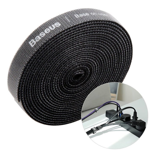 Organizator de Cabluri Baseus (Acmgt-F01), 3M Velcro Adhesive Tape, Extra Strong, 3meters, Width 14mm, Indoor/outdoor Use