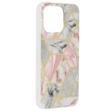 Husa pentru iPhone 15 Pro Max, Techsuit Marble Series, roz