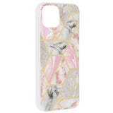 Husa pentru iPhone 15 Plus, Techsuit Marble Series, roz