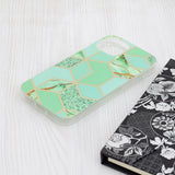 Husa pentru iPhone 15, Techsuit Marble Series, verde