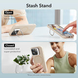 Husa pentru iPhone 15 Pro, ESR Cloud Soft HaloLock Kickstand, crem