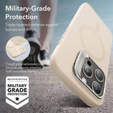 Husa pentru iPhone 15 Pro, ESR Cloud Soft HaloLock Kickstand, crem