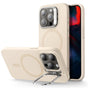 Husa pentru iPhone 15 Pro, ESR Cloud Soft HaloLock Kickstand, crem