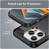 Husa pentru iPhone 15 Pro Max, Techsuit Carbon Silicone, albastru