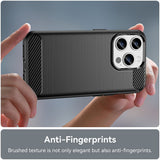 Husa pentru iPhone 15 Pro, Techsuit Carbon Silicone, albastru