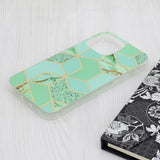 Husa pentru iPhone 15 Pro Max, Techsuit Marble Series, verde