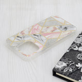 Husa pentru iPhone 15 Pro Max, Techsuit Marble Series, roz