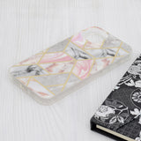 Husa pentru iPhone 15 Plus, Techsuit Marble Series, roz