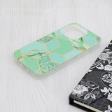 Husa pentru iPhone 15 Pro, Techsuit Marble Series, verde