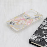 Husa pentru iPhone 15 Pro, Techsuit Marble Series, roz