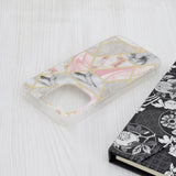 Husa pentru iPhone 15 Pro, Techsuit Marble Series, roz
