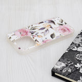 Husa pentru iPhone 15 Pro, Techsuit Marble Series, alb