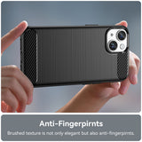 Husa pentru iPhone 15 Plus, Techsuit Carbon Silicone, albastru