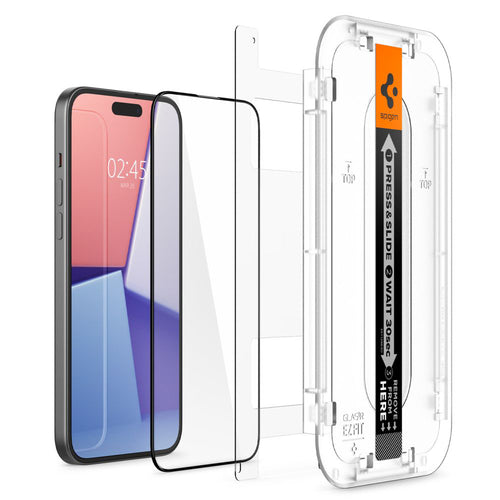 Folie de protectie pentru iPhone 15, Spigen Glas.tR EZ-FIT (AGL06908)