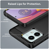 Husa pentru Motorola Moto G84, Techsuit Carbon Silicone, albastru