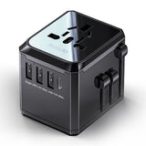 Incarcator Yesido retea (MC10), 3x USB, Type-C, pentru Travel, EU, UK, US, AUS, 3.6A, Negru
