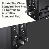 Incarcator Yesido retea (MC10), 3x USB, Type-C, pentru Travel, EU, UK, US, AUS, 3.6A, Negru