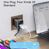 Incarcator Yesido retea (MC10), 3x USB, Type-C, pentru Travel, EU, UK, US, AUS, 3.6A, Negru