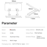 Suport de birou Yesido Suport de birou (C185), Pliabil Design, Anti-Slip Silicon, pentru Phone, Tablet 4.5, argintiu