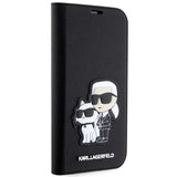 Husa tip carte Karl Lagerfeld compatibila cu iPhone 14, TPU, Negru