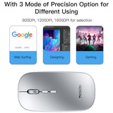 Mouse wireless Yesido Mouse wireless (KB15), 800/1200/1600DPI, 2.4G Connection, argintiu