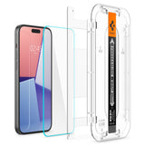 Folie de protectie pentru iPhone 15, Spigen Glas.tR EZ-FIT HD (AGL06907)