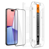 Folie de protectie pentru iPhone 15 Pro Max, Spigen (2 pack) Glas.tR EZ-FIT (AGL06873)