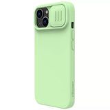 Husa pentru iPhone 15 Plus, Nillkin CamShield Silky MagSafe Silicone, verde