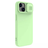 Husa pentru iPhone 15 Plus, Nillkin CamShield Silky MagSafe Silicone, verde