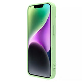 Husa pentru iPhone 15 Plus, Nillkin CamShield Silky MagSafe Silicone, verde