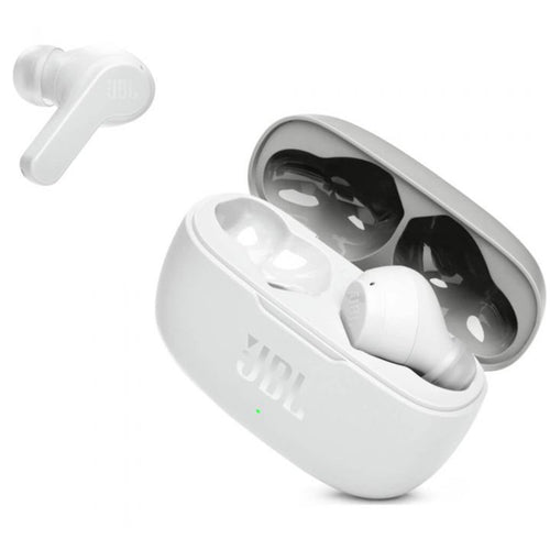 Casti wireless JBL (Wave 200), Bluetooth 5.0, True Wireless, Microfon, Voice Assistant, Siri, alb