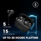 Casti wireless JBL (Wave 200), Bluetooth 5.0, True Wireless, Microfon, Voice Assistant, Siri, alb