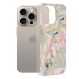 Husa pentru iPhone 15 Pro Max, Techsuit Marble Series, roz