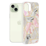 Husa pentru iPhone 15 Plus, Techsuit Marble Series, roz