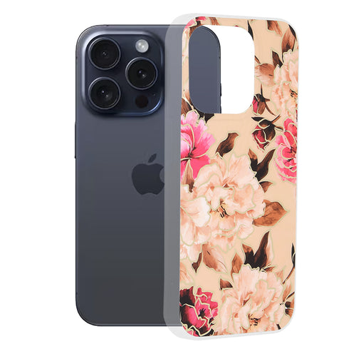 Husa pentru iPhone 15 Pro, Techsuit Marble Series, bej