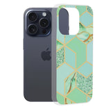 Husa pentru iPhone 15 Pro, Techsuit Marble Series, verde