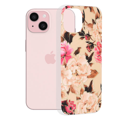 Husa pentru iPhone 15, Techsuit Marble Series, bej