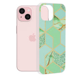 Husa pentru iPhone 15, Techsuit Marble Series, verde